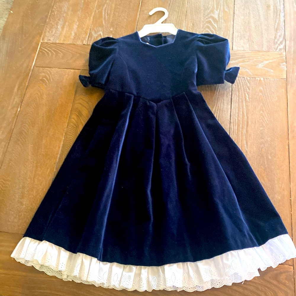 Laura Ashley size 4 blue velvet dress